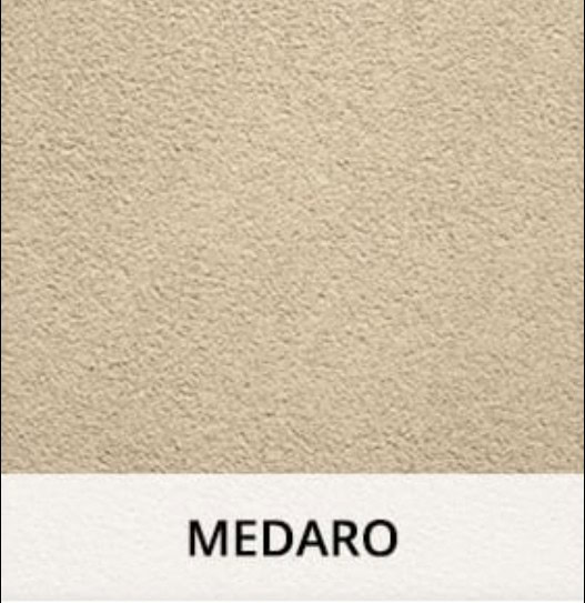 Medaro acrylic finish coat sample showcasing a smooth, matte texture, ideal for parging applications, with color consistency and aesthetic appeal.